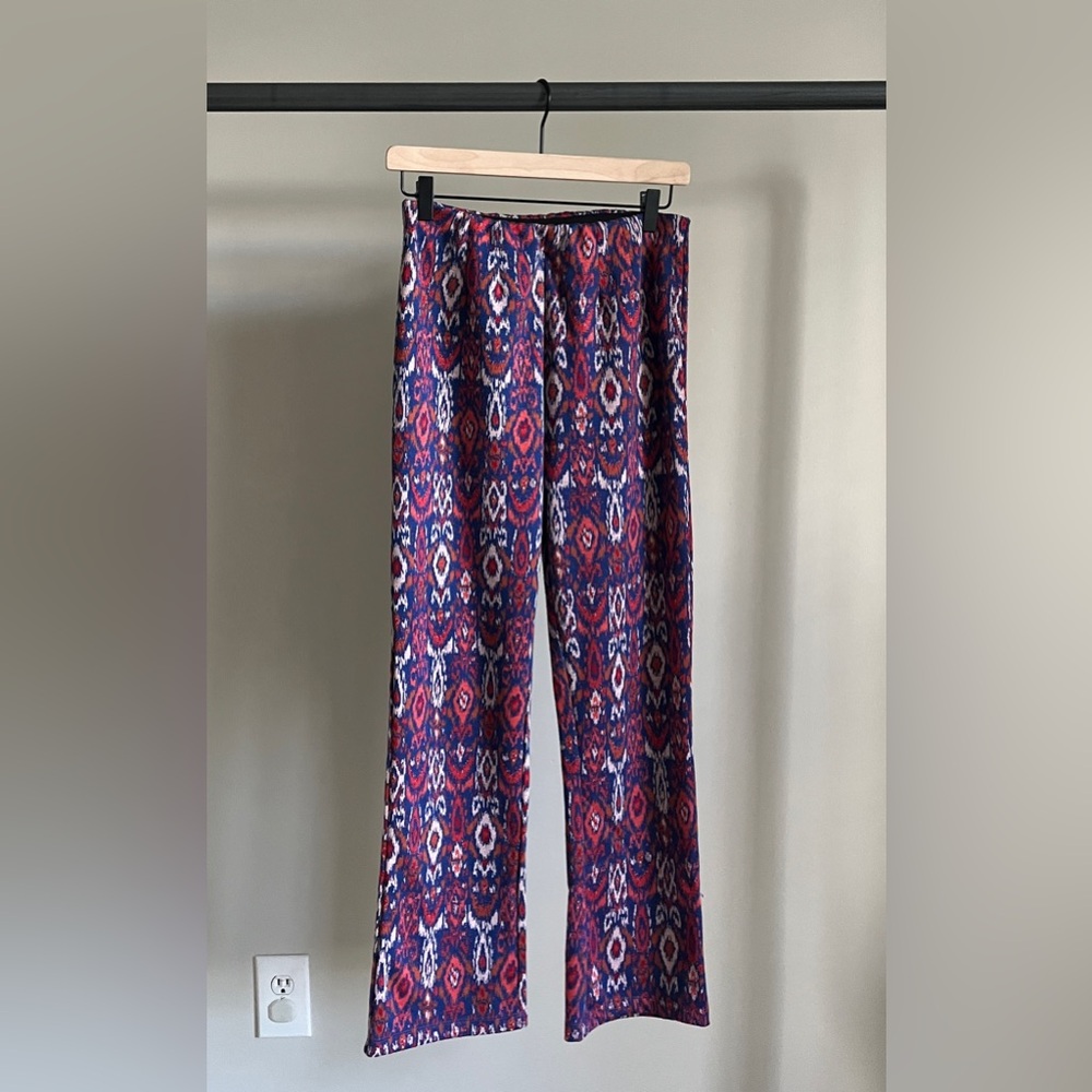 Free People patterned straight leg pants